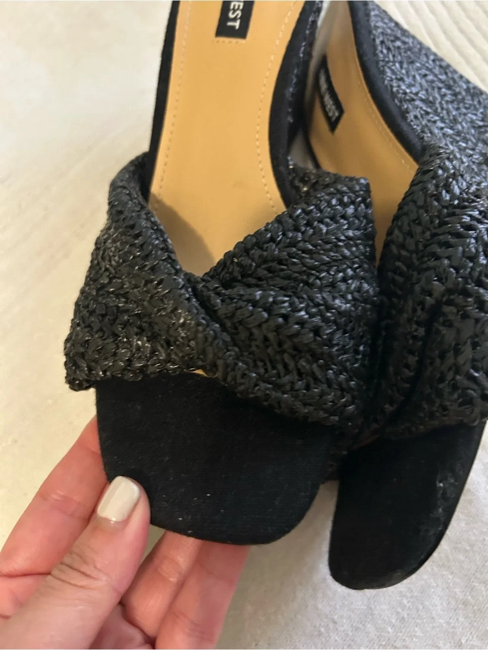 Nine West Raffia Nikhil Twist Wedge Sandals